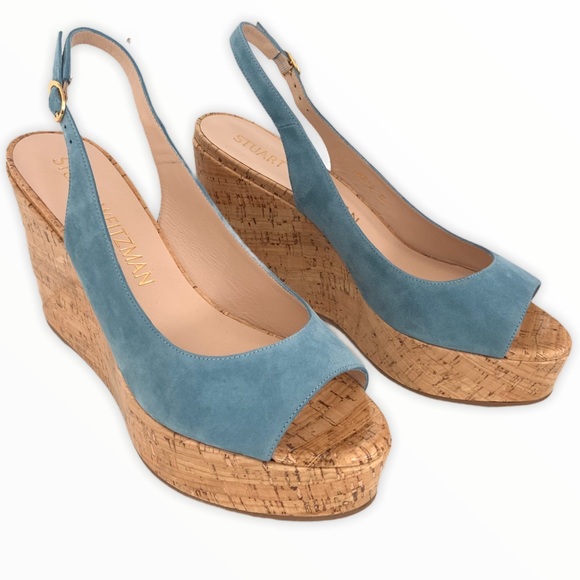 Stuart Weitzman Riveria Cork Wedge Sandal Size 10